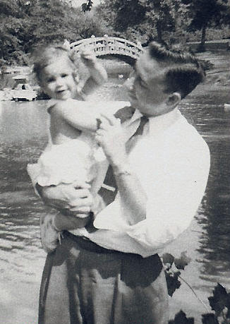 Martha and her dad at a park